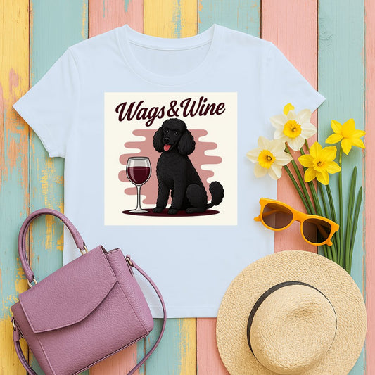 Wags and Wine Cute Dog and Wine Themed Shirt product type