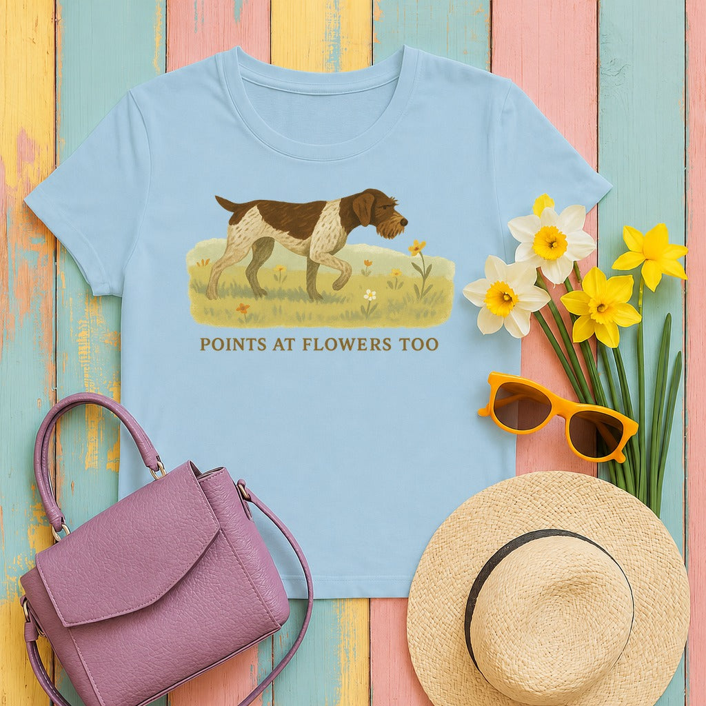 GWP Points at Flowers Too Tee in Light Blue