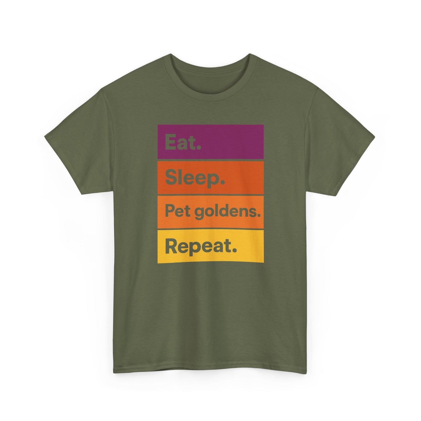Color Block Unisex Tee - Eat, Sleep, Pet Goldens, Repeat TShirt