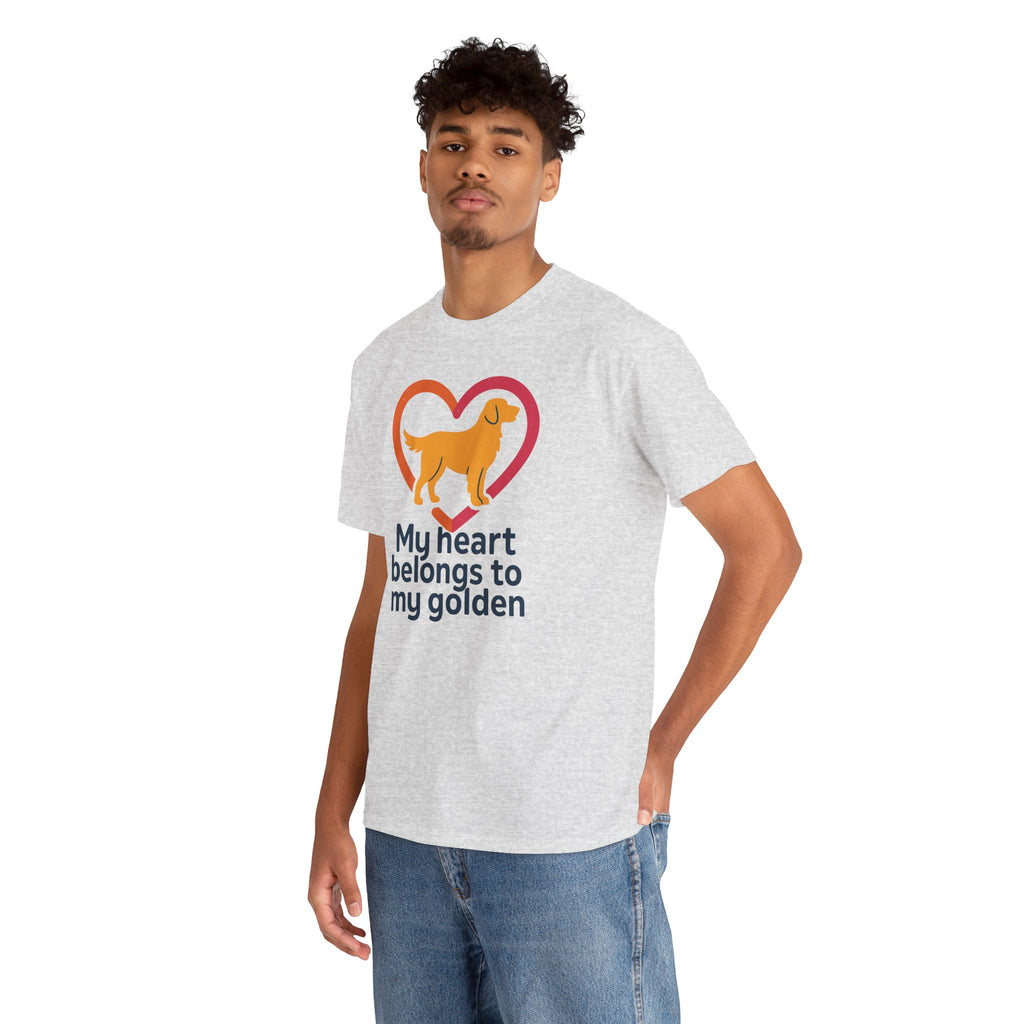 Golden Retriever "My heart belongs to my golden" t-shirt