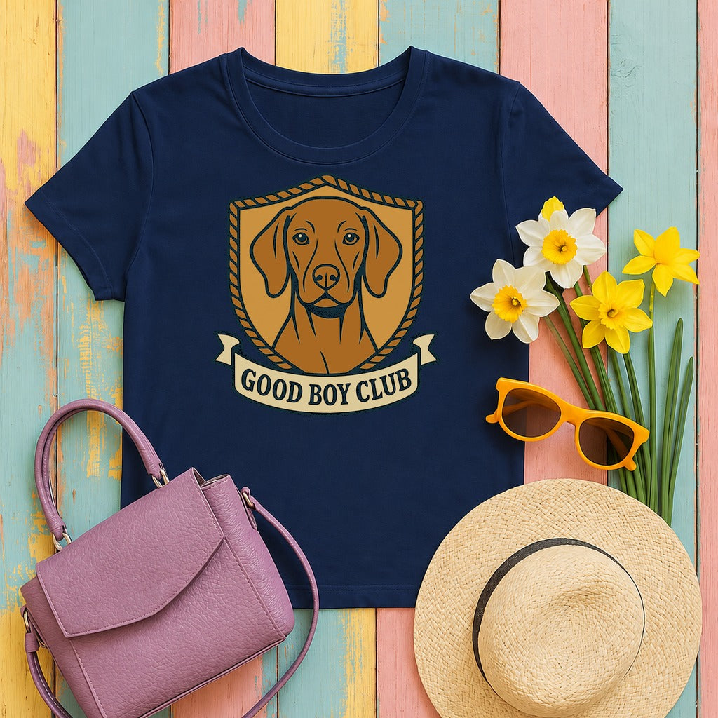 Vizsla Good Boy Club Tee flat lay hero