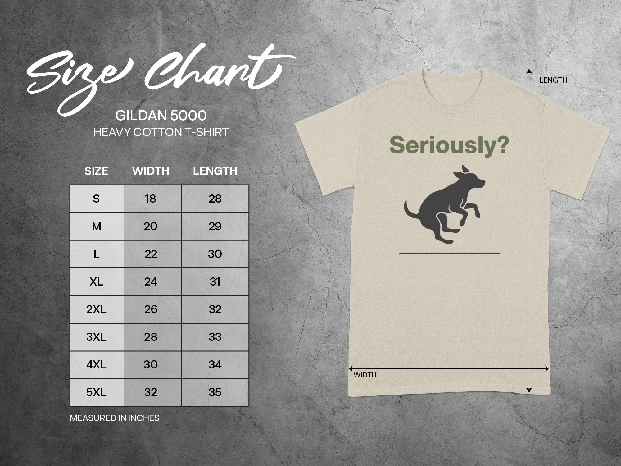 Seriously? Dog Silhouette Gildan 5000 T-Shirt Product
