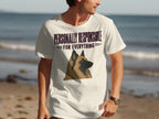 T-shirt with text "PERSONALLY RESPONSIBLE FOR EVERYTHING" and dog illustration.