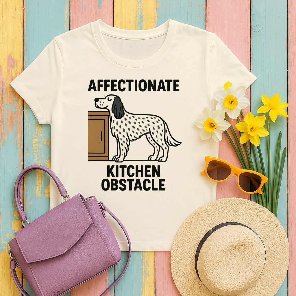 English Setter Affectionate Kitchen Obstacle Tee in Natural
