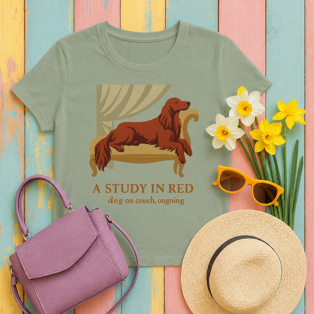 Irish Setter A Study in Red T-shirt in Sage