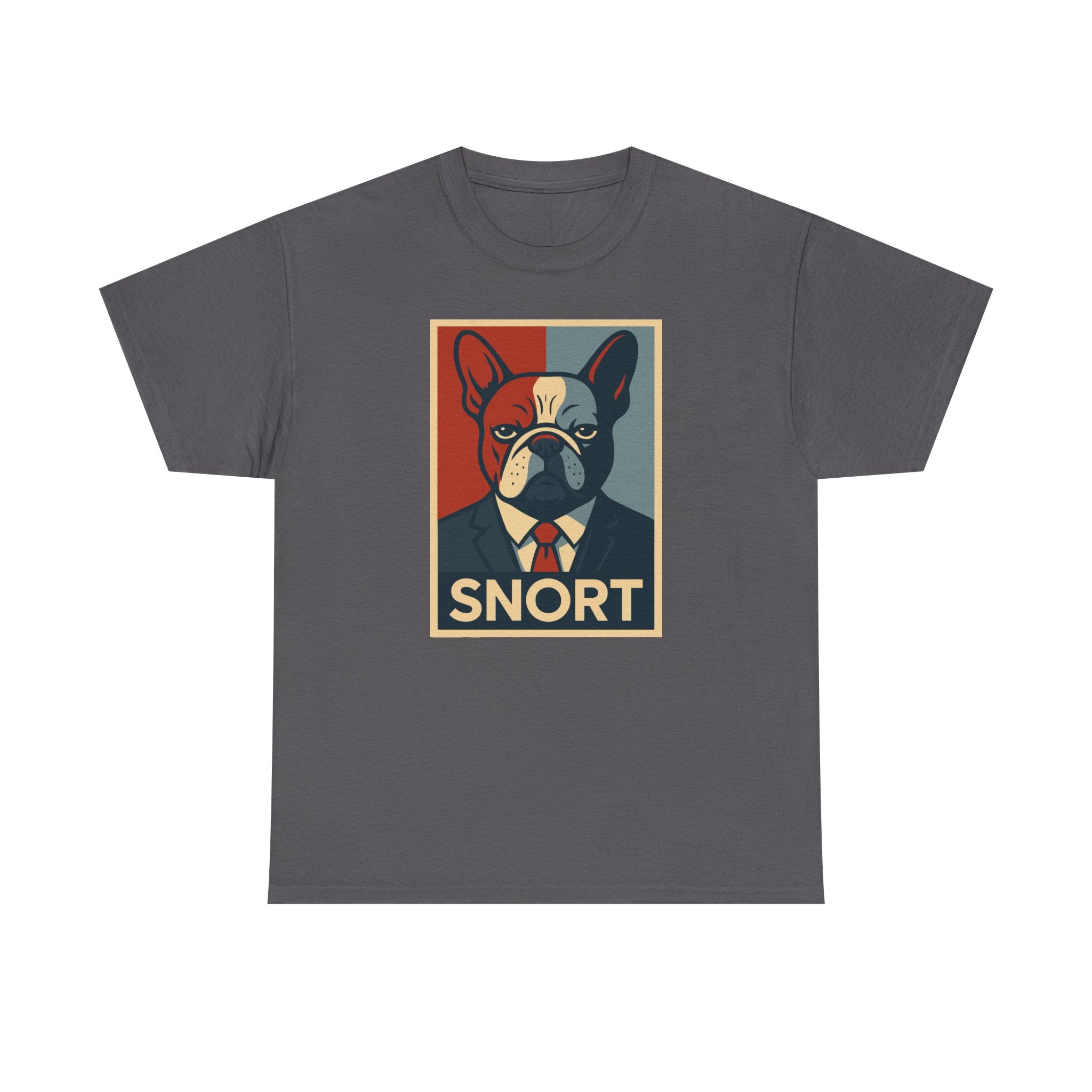Snort French Bulldog Dog with Suit Design Funny T-Shirt