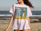 White t-shirt with "Corgi Days Are The Best Days" and a corgi illustration.