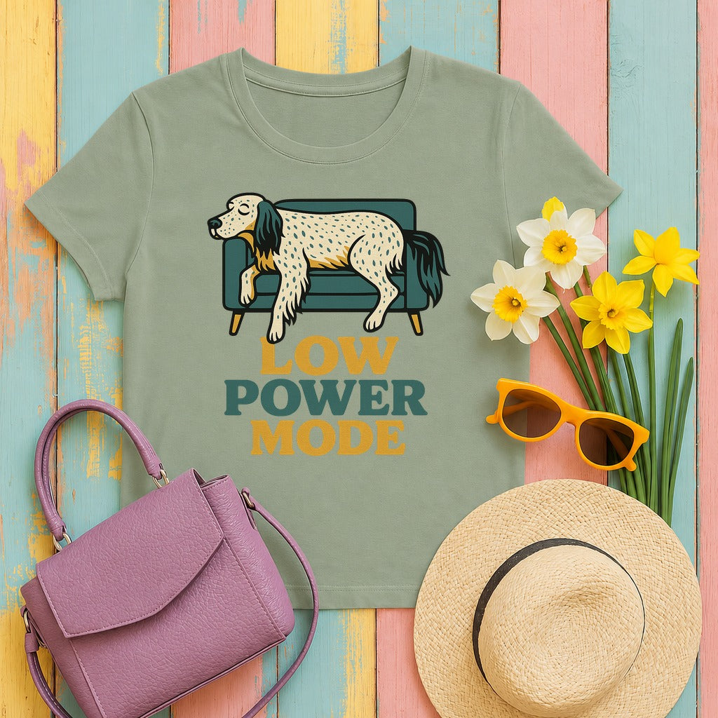 English Setter Low Power Mode Tee in Sage