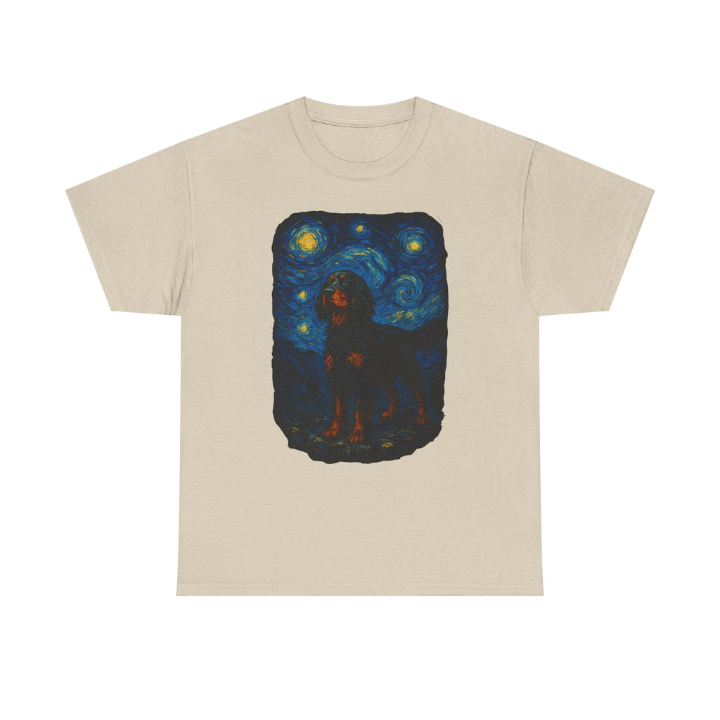 Gordon Setter With Starry Night Van Gogh Style Artwork T-Shirt