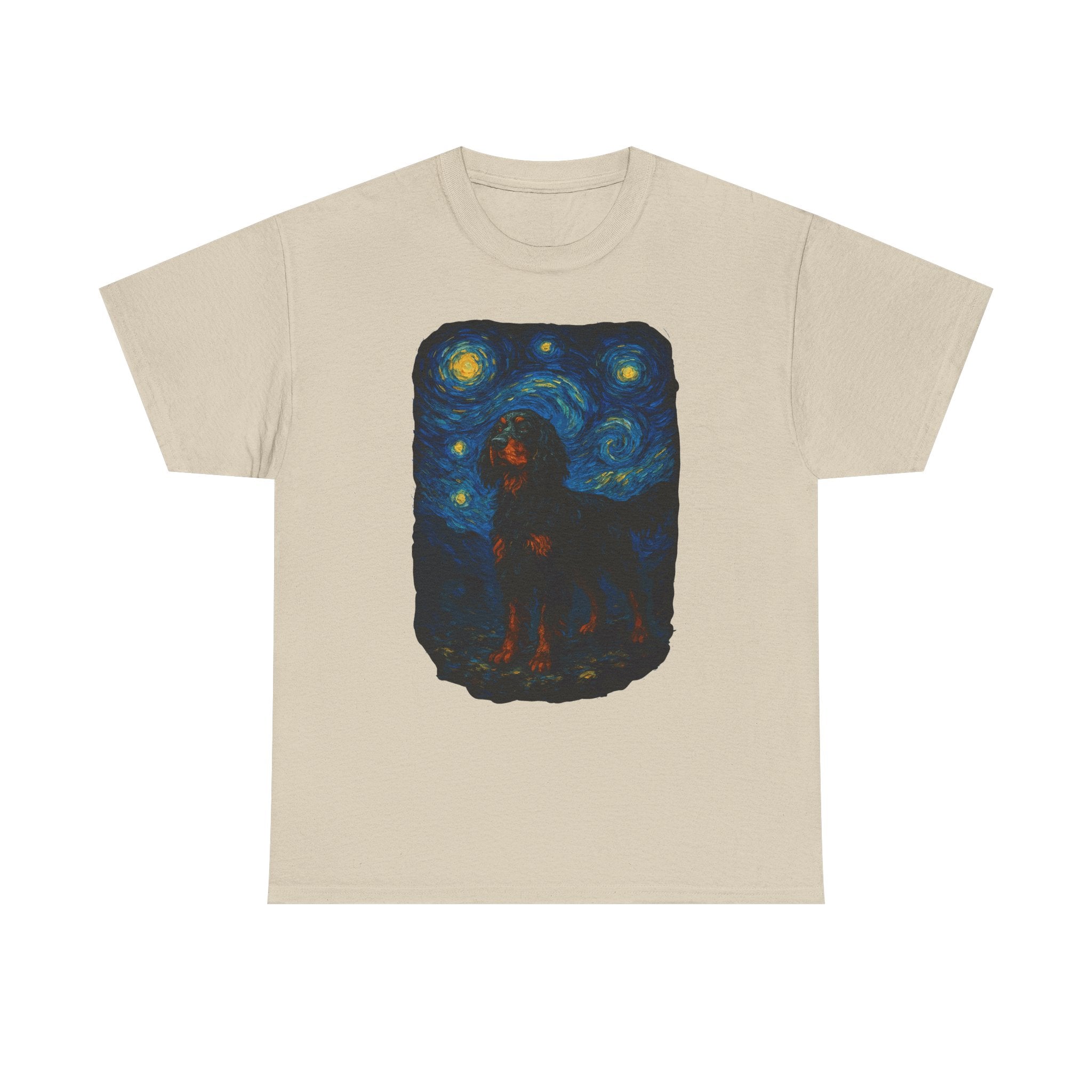 Gordon Setter With Starry Night Van Gogh Style Artwork T-Shirt
