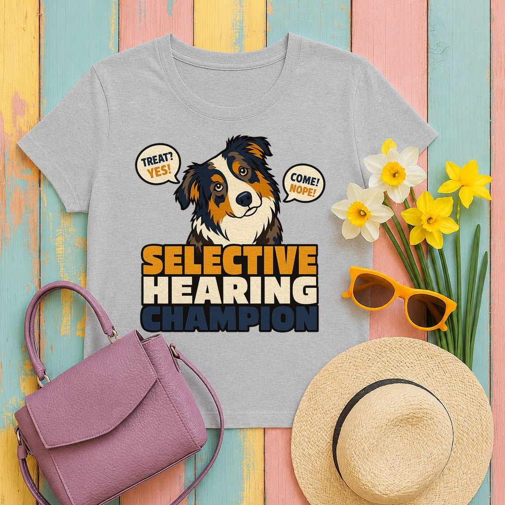 Selective Hearing Aussie T-Shirt in Sport Grey
