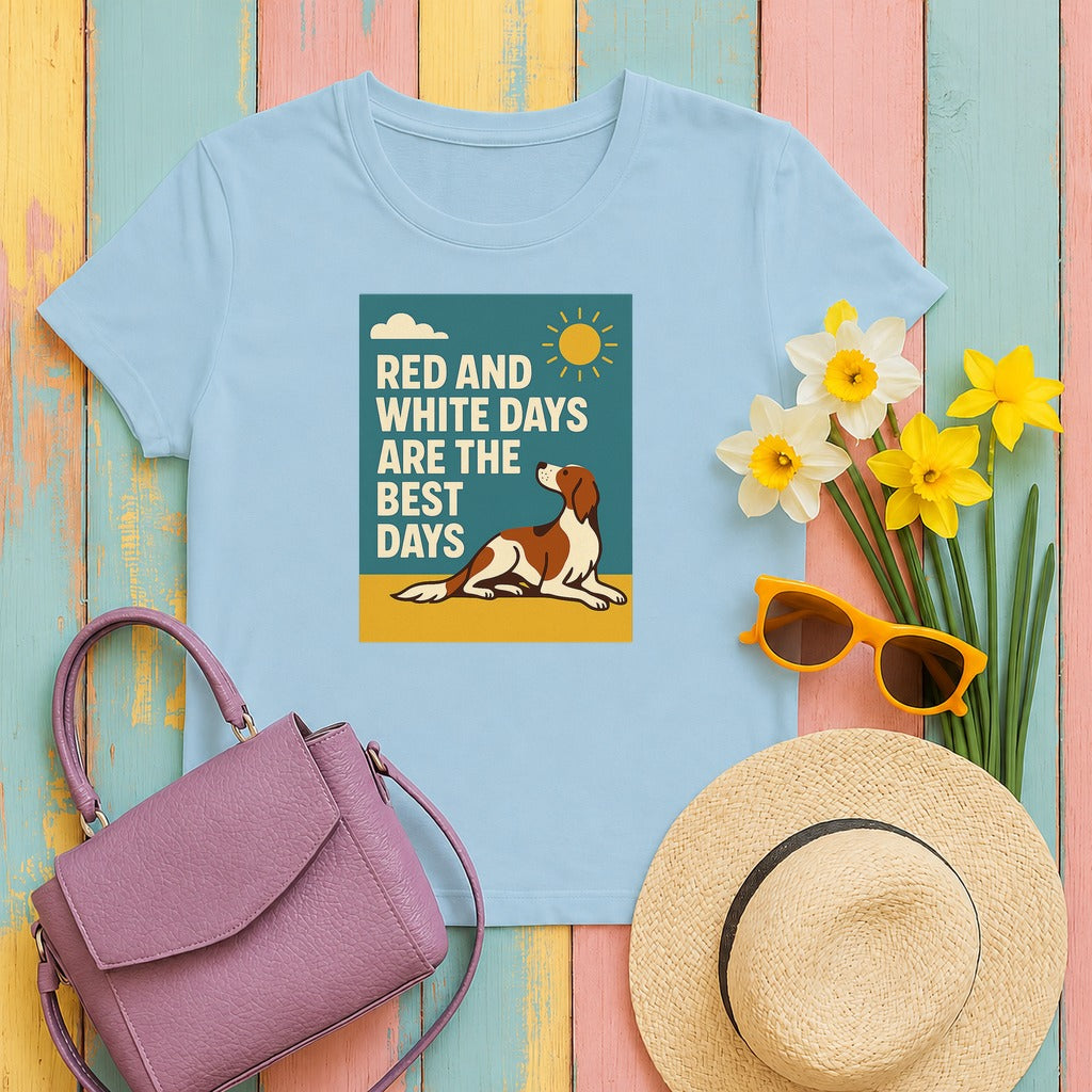 Irish Red and White Setter Days Are the Best Days Tee in Light Blue