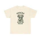 Snacks Make Me Nicer Labrador With Donut Graphic Novelty T-Shirt