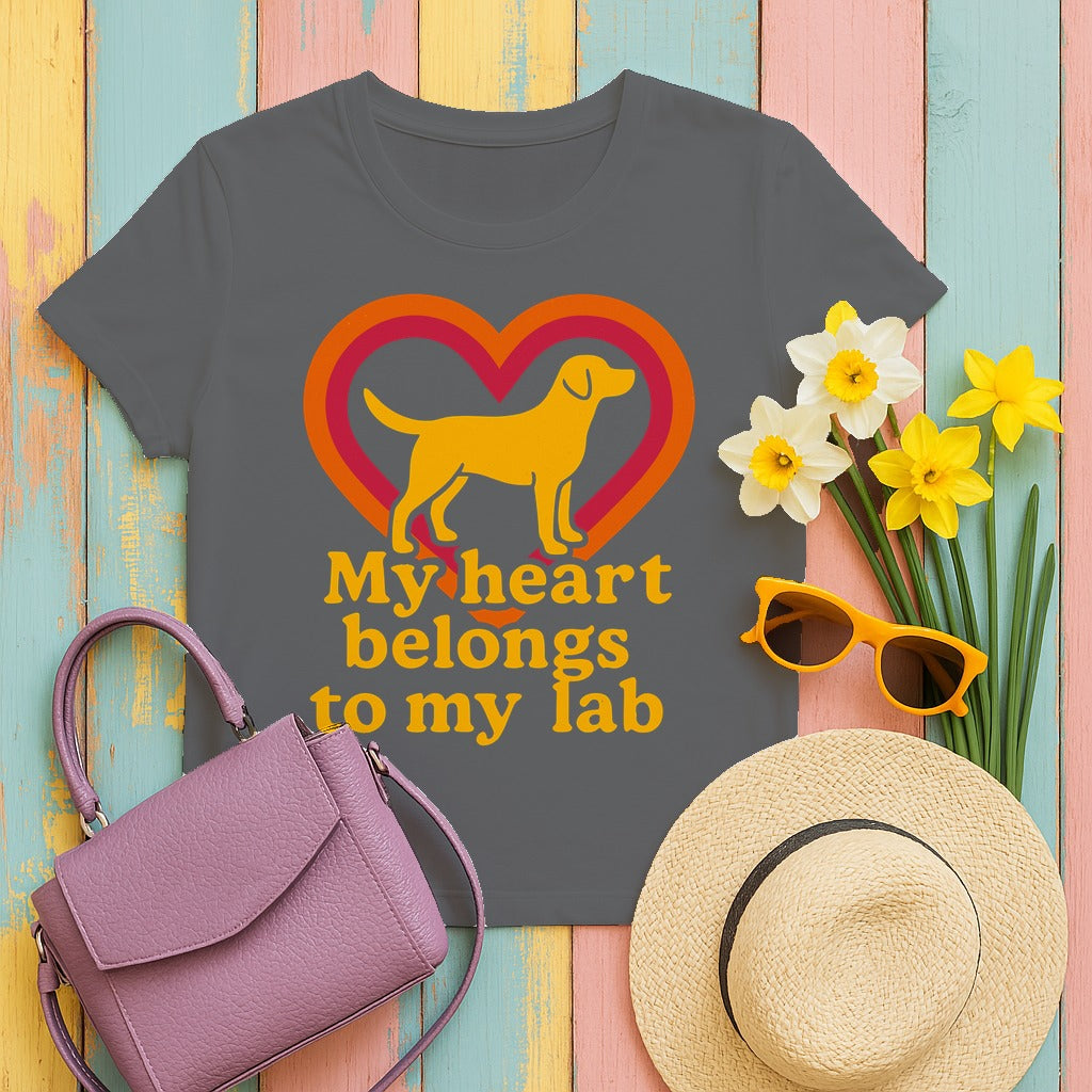 My Heart Belongs To My Lab T-Shirt in Graphite Heather