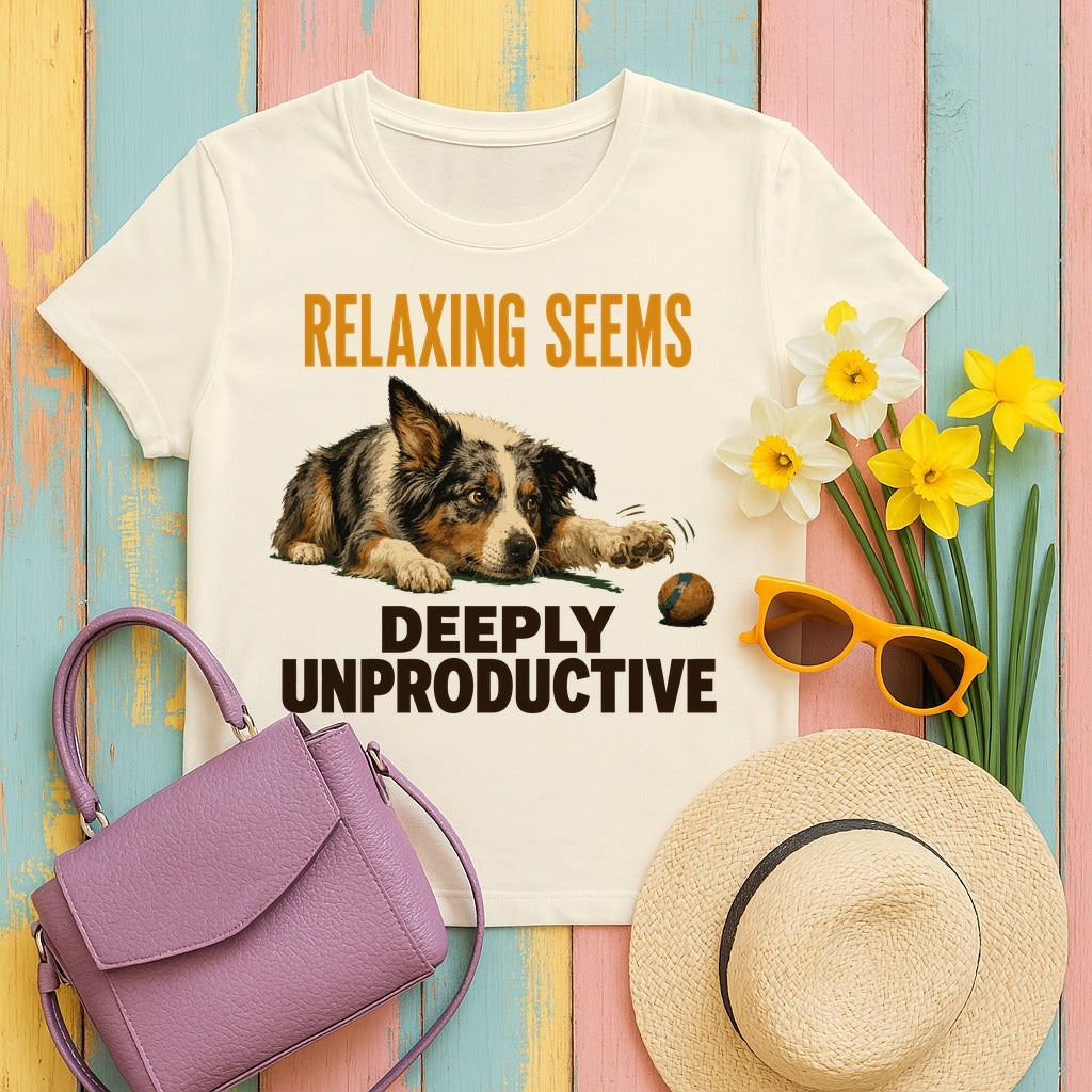 Relaxing Seems Unproductive Aussie T-Shirt in Natural