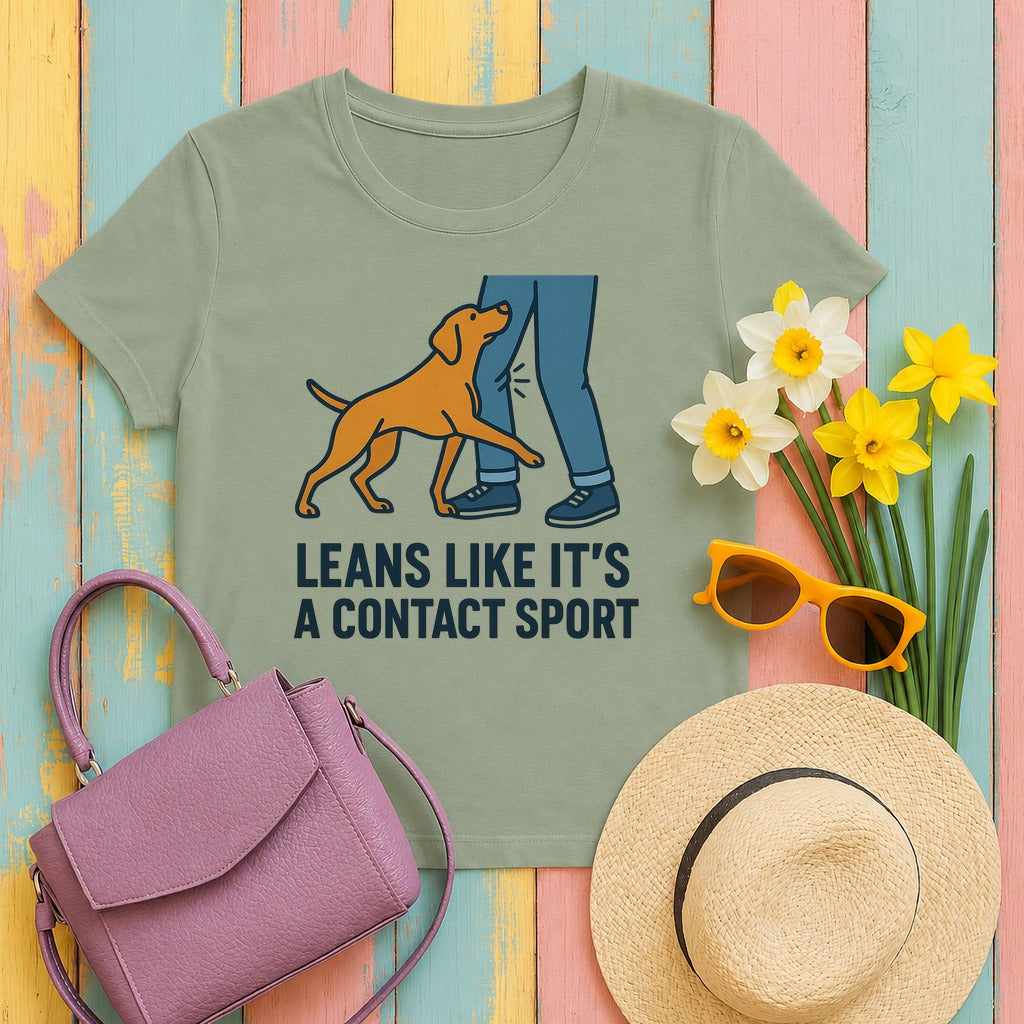 Vizsla Leans Like It's a Contact Sport Tee in Sage
