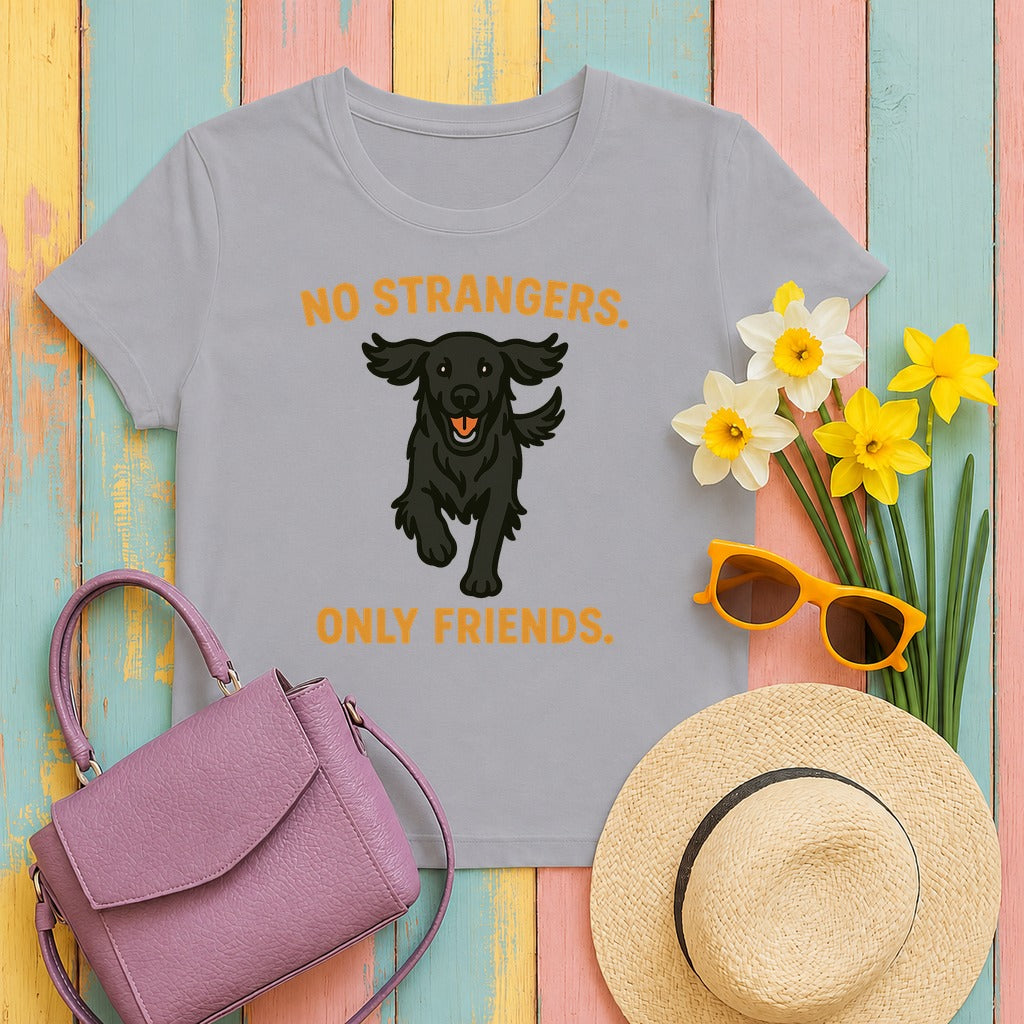 Flat-Coat No Strangers Only Friends Tee in Athletic Heather
