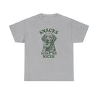 Snacks Make Me Nicer Labrador With Donut Graphic Novelty T-Shirt