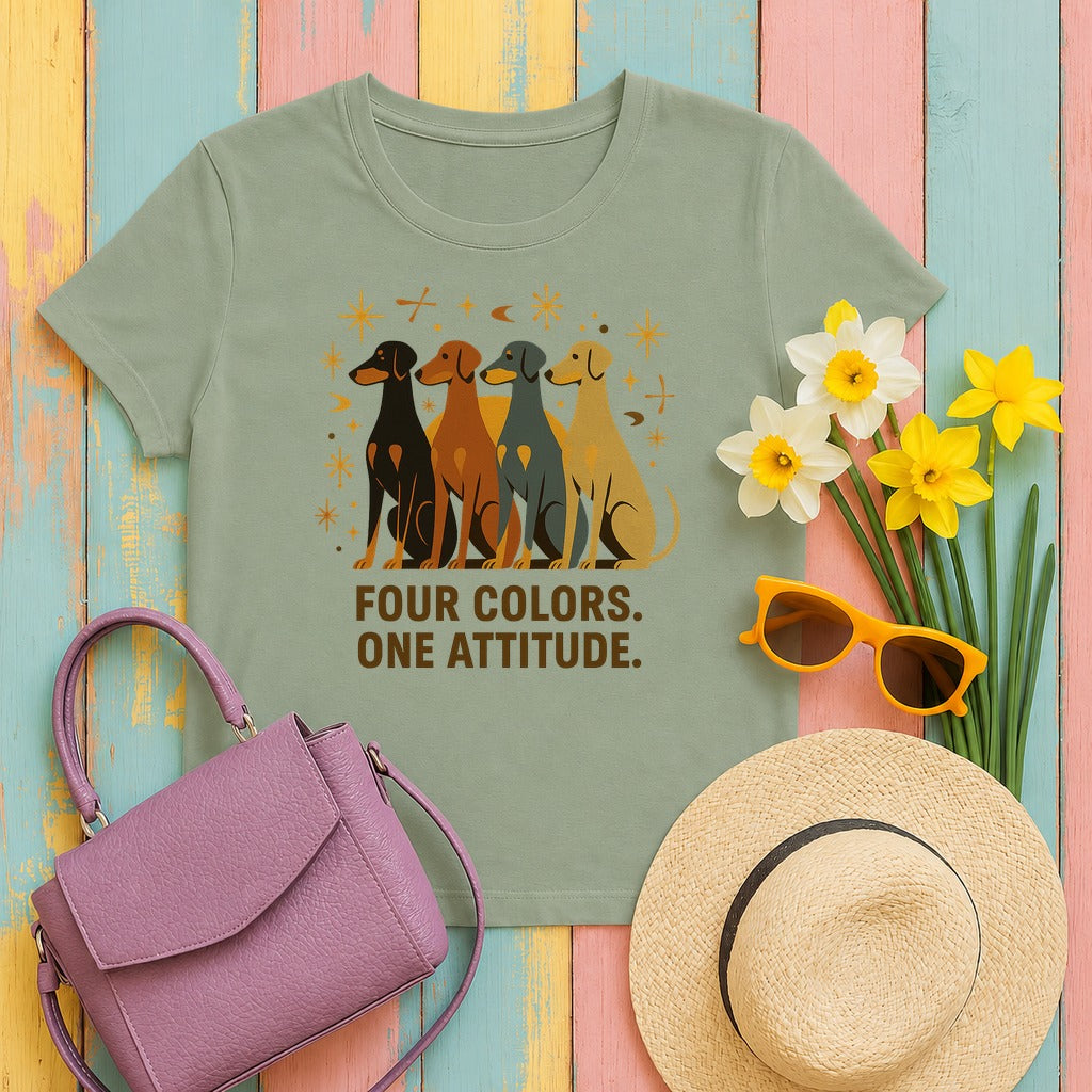 Doberman Four Colors Mid-Century Tee in Sage