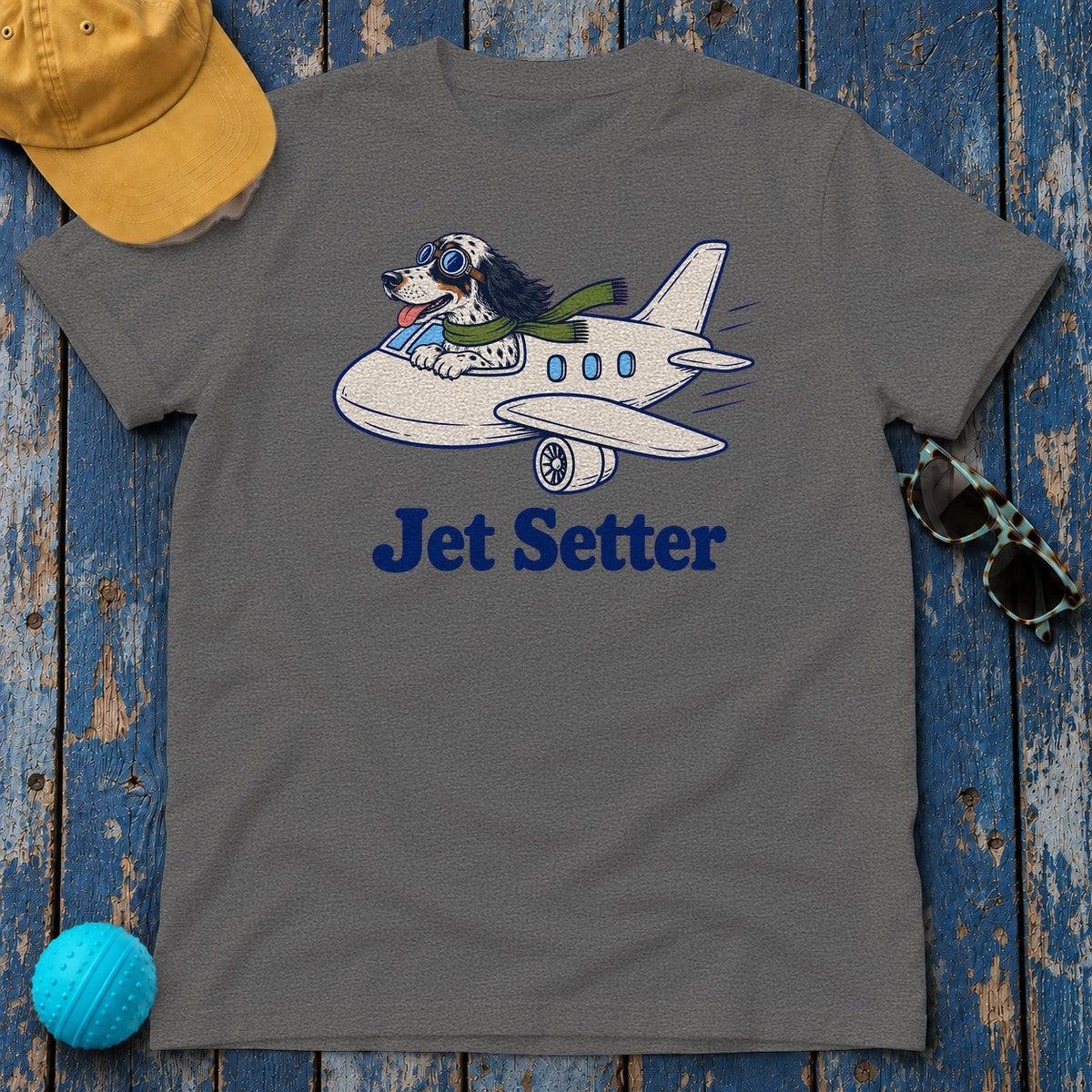 Llewellin Setter Jet Setter Tee in Dark Grey Heather