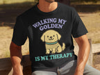 Walking My Golden Is My Therapy Dog Lover T-Shirt