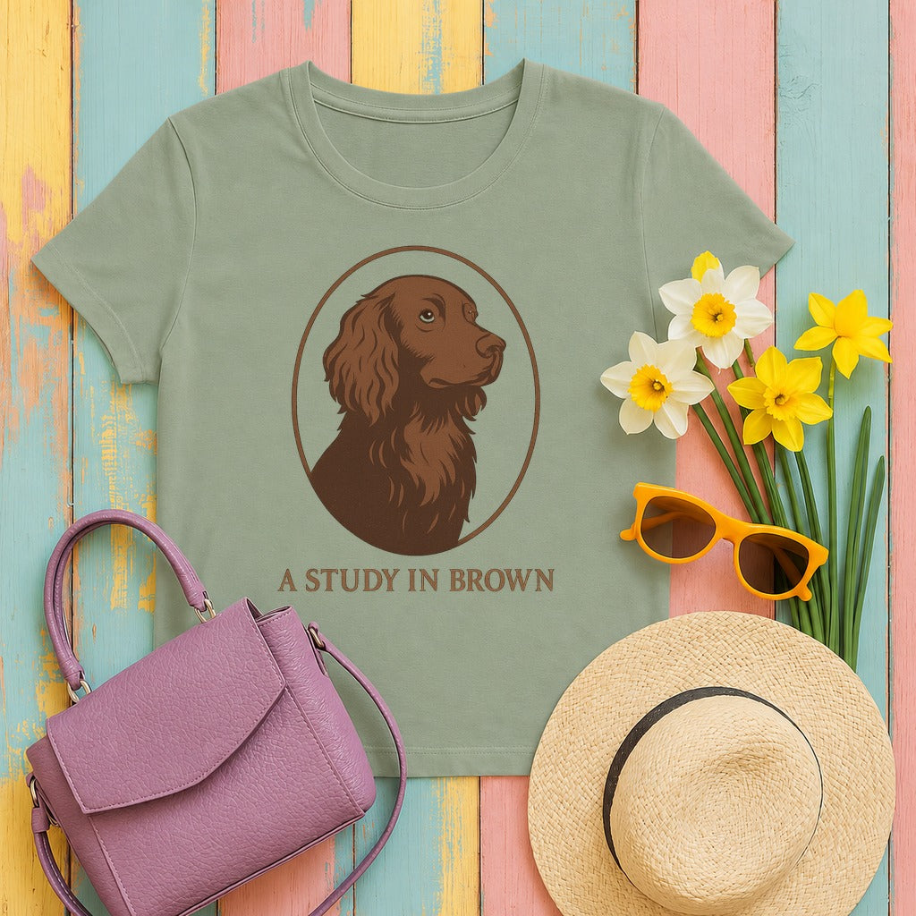 Boykin Spaniel A Study in Brown T-shirt in Sage