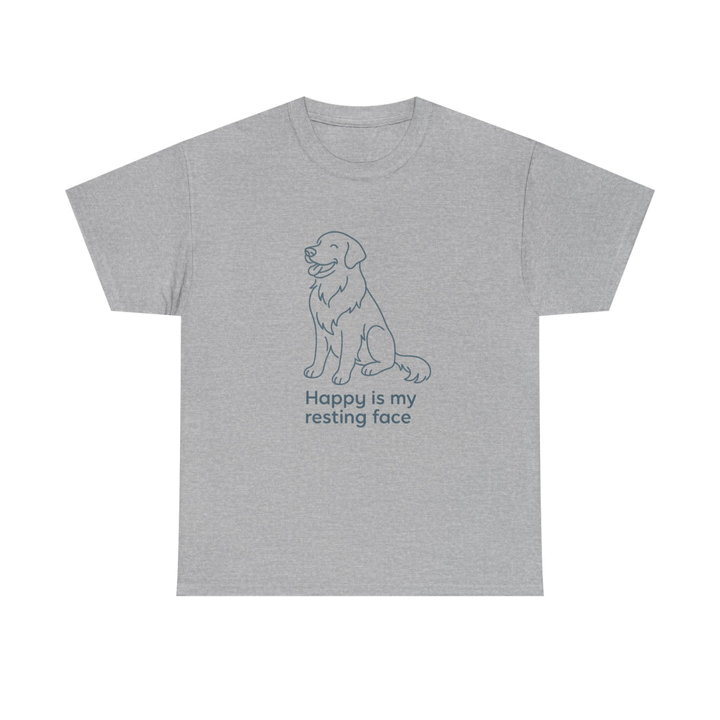 Happy Is My Resting Face - Funny Golden Retriever Tee