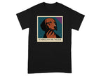Black t-shirt with portrait of a dachshund and text "ENDLESS HUNGER".