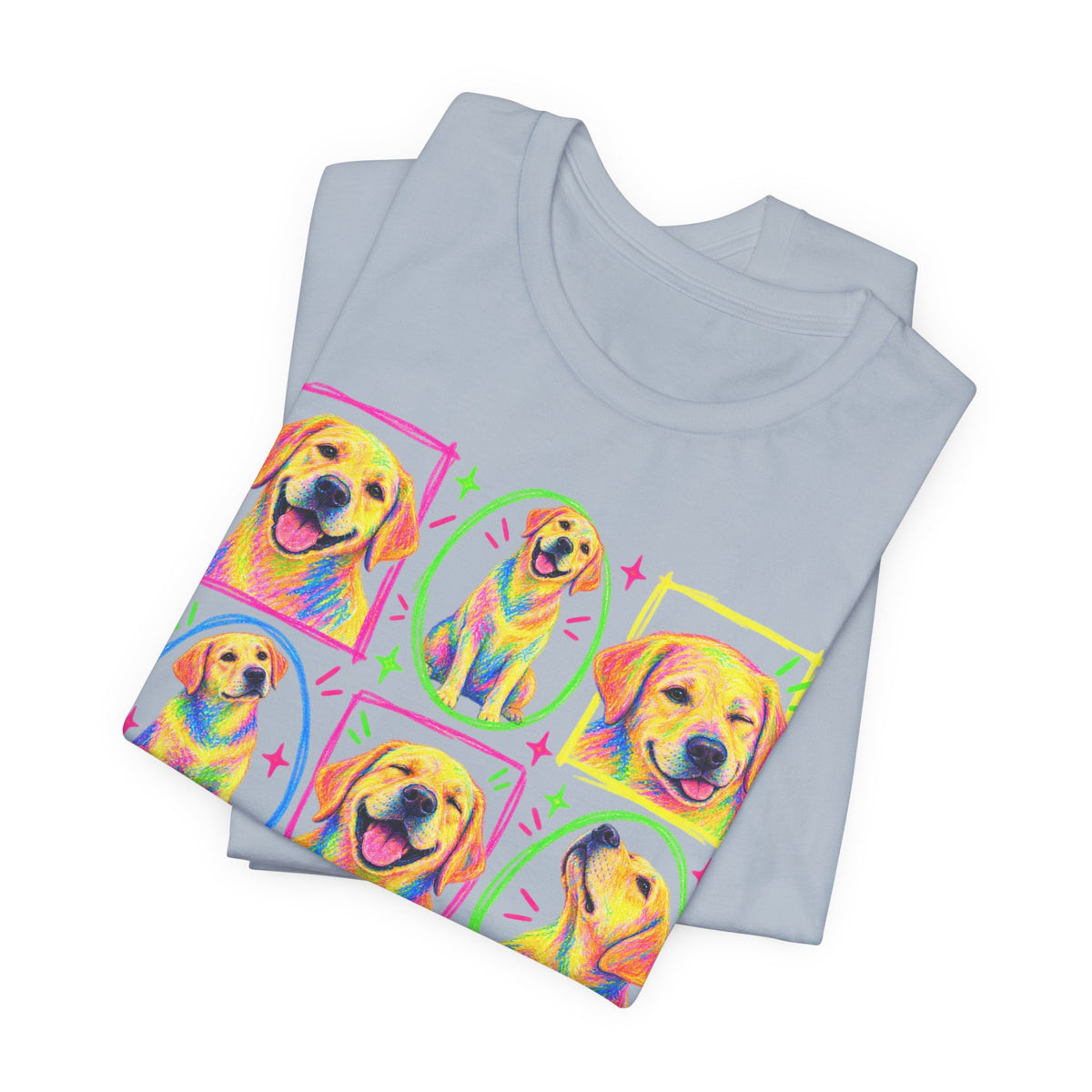 Neon Crayon Labrador Collage T-Shirt