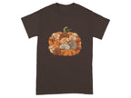 Cozy Sleeping Puppies in Pumpkin Shape T-shirt