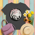 Gordon Setter Under Sakura Trees Landscape T-Shirt in Dark Heather
