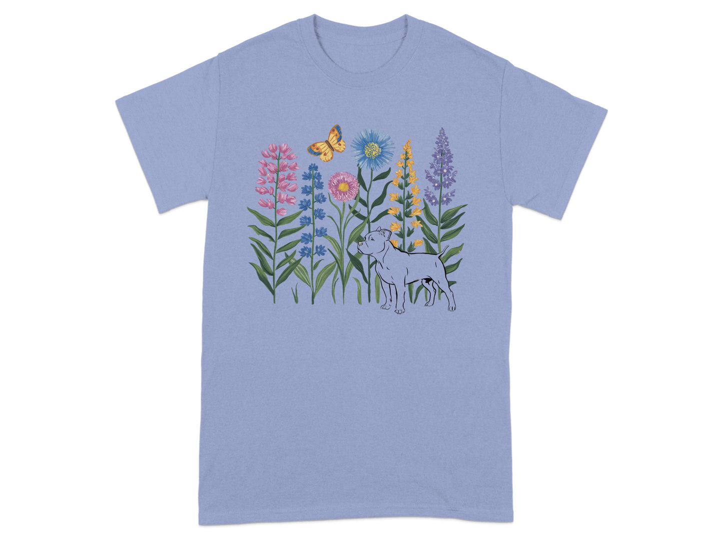 Floral Dog and Butterfly Graphic T-Shirt product type