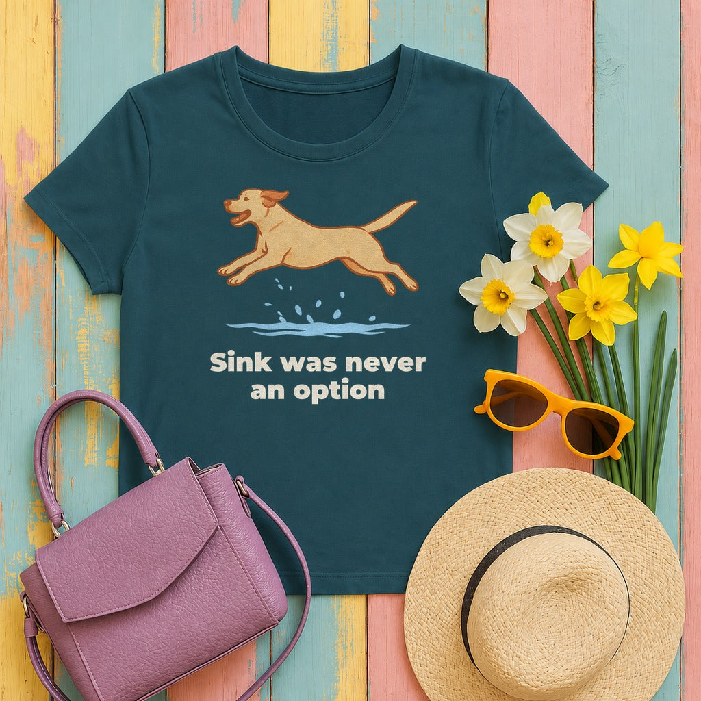 Yellow Labrador Sink Was Never An Option Tee in Heather Deep Teal