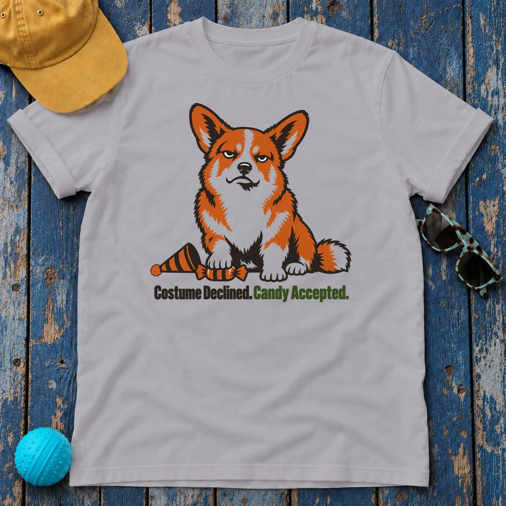 Costume Declined Candy Accepted Corgi T-Shirt — Athletic Heather