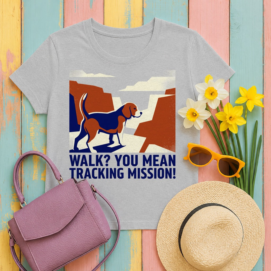 Beagle Tracking Mission T-Shirt in Sport Grey