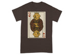 Playing card graphic featuring a crowned Golden Retriever queen.