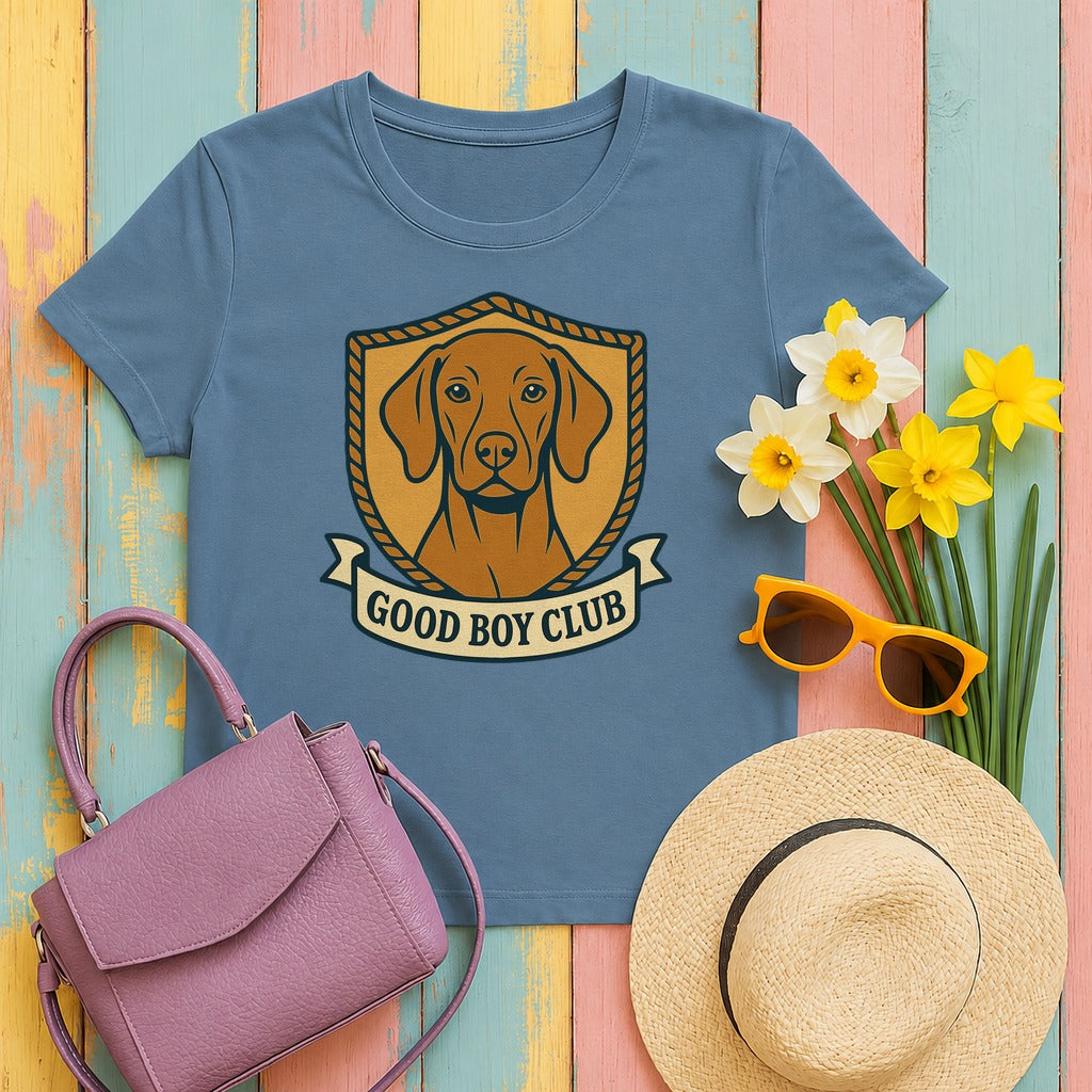Vizsla Good Boy Club Tee in Steel Blue