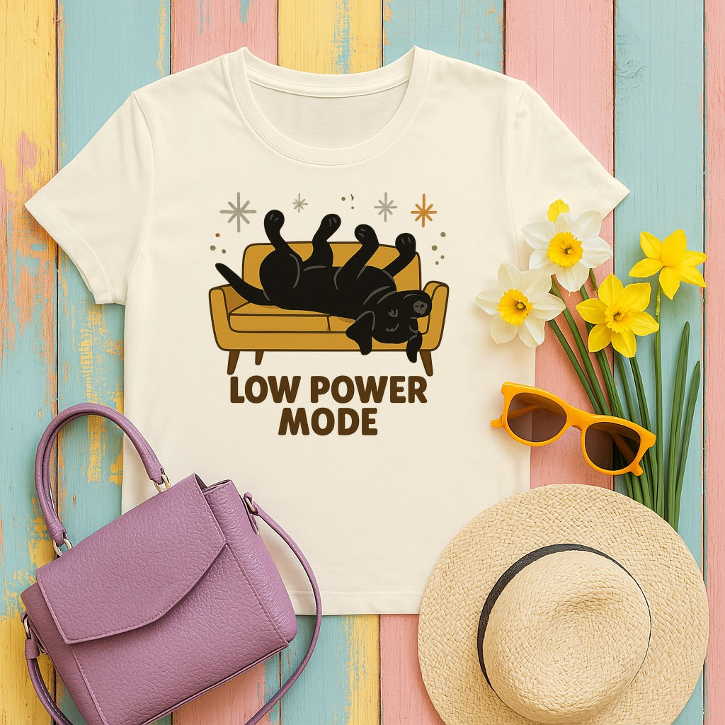 Black Lab Low Power Mode T-shirt in Natural