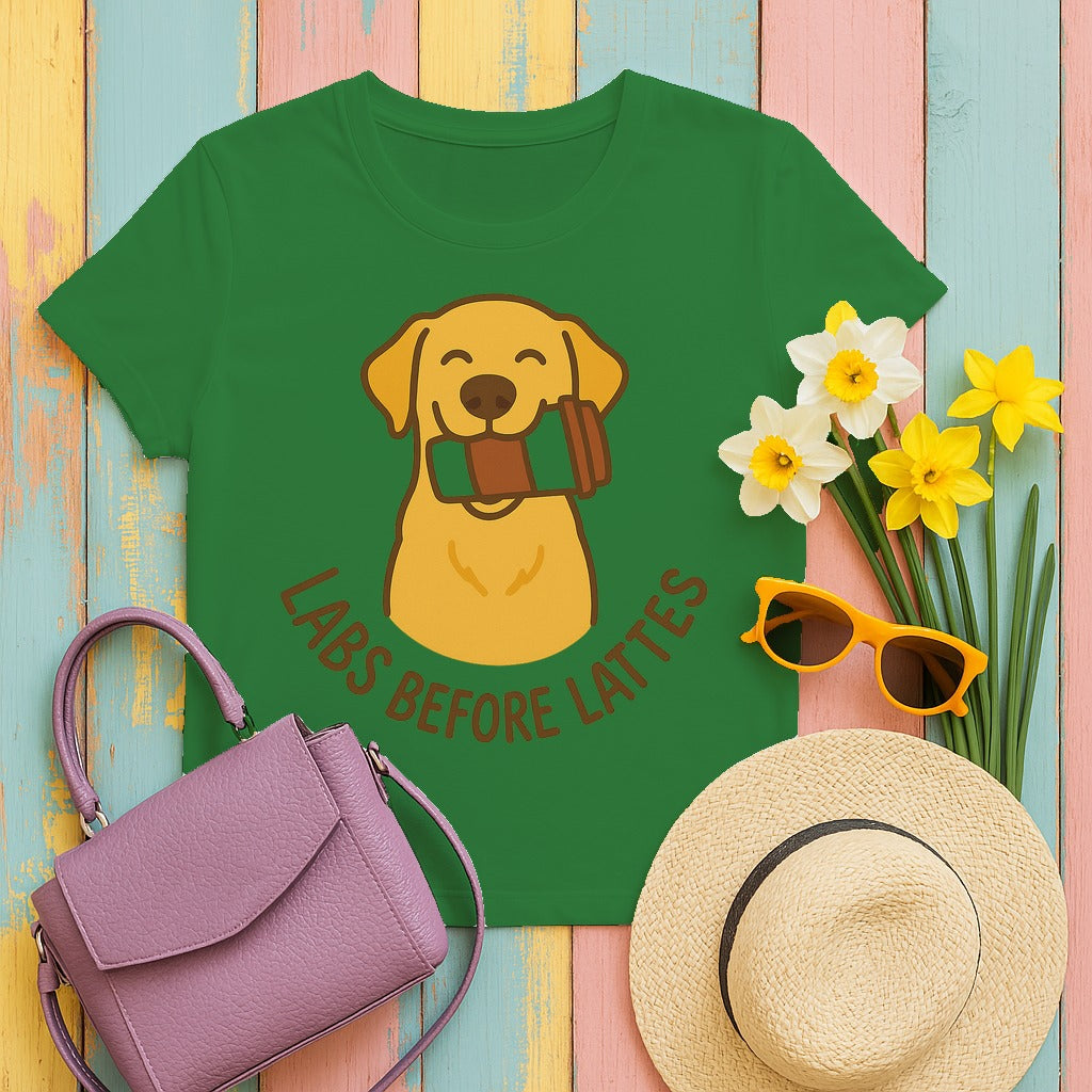Labs Before Lattes T-Shirt in Turf Green