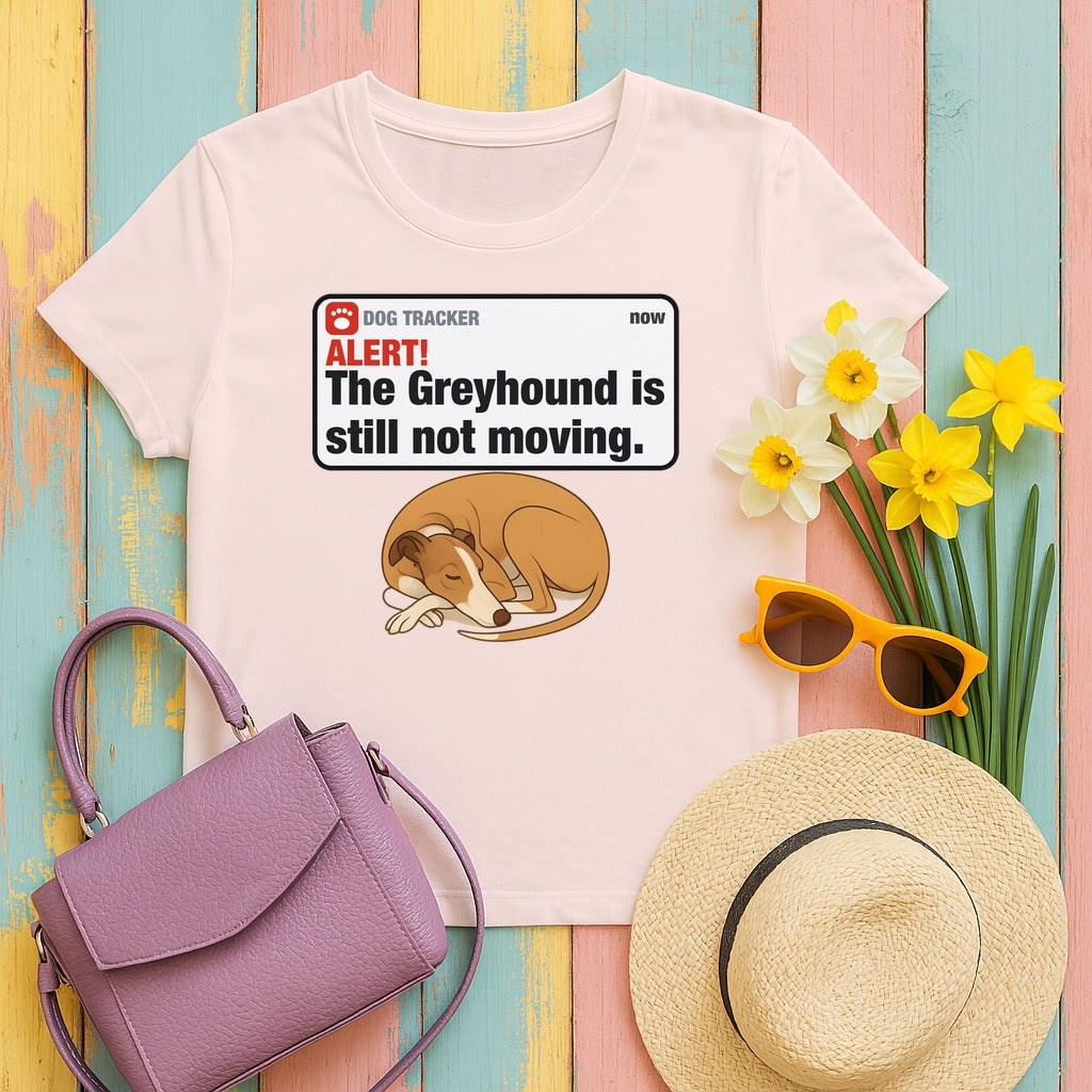 Greyhound Alert Still Not Moving Tee in Soft Pink