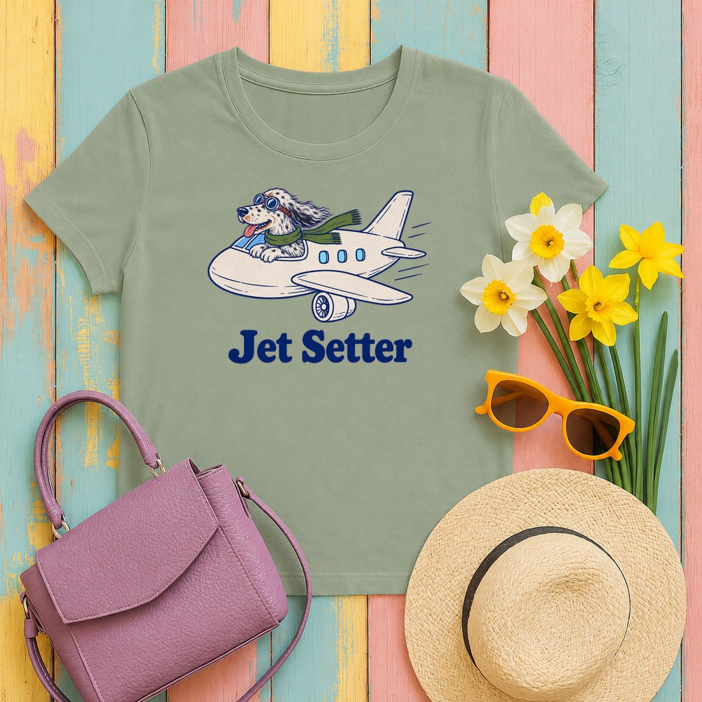 English Setter Jet Setter Tee in Sage