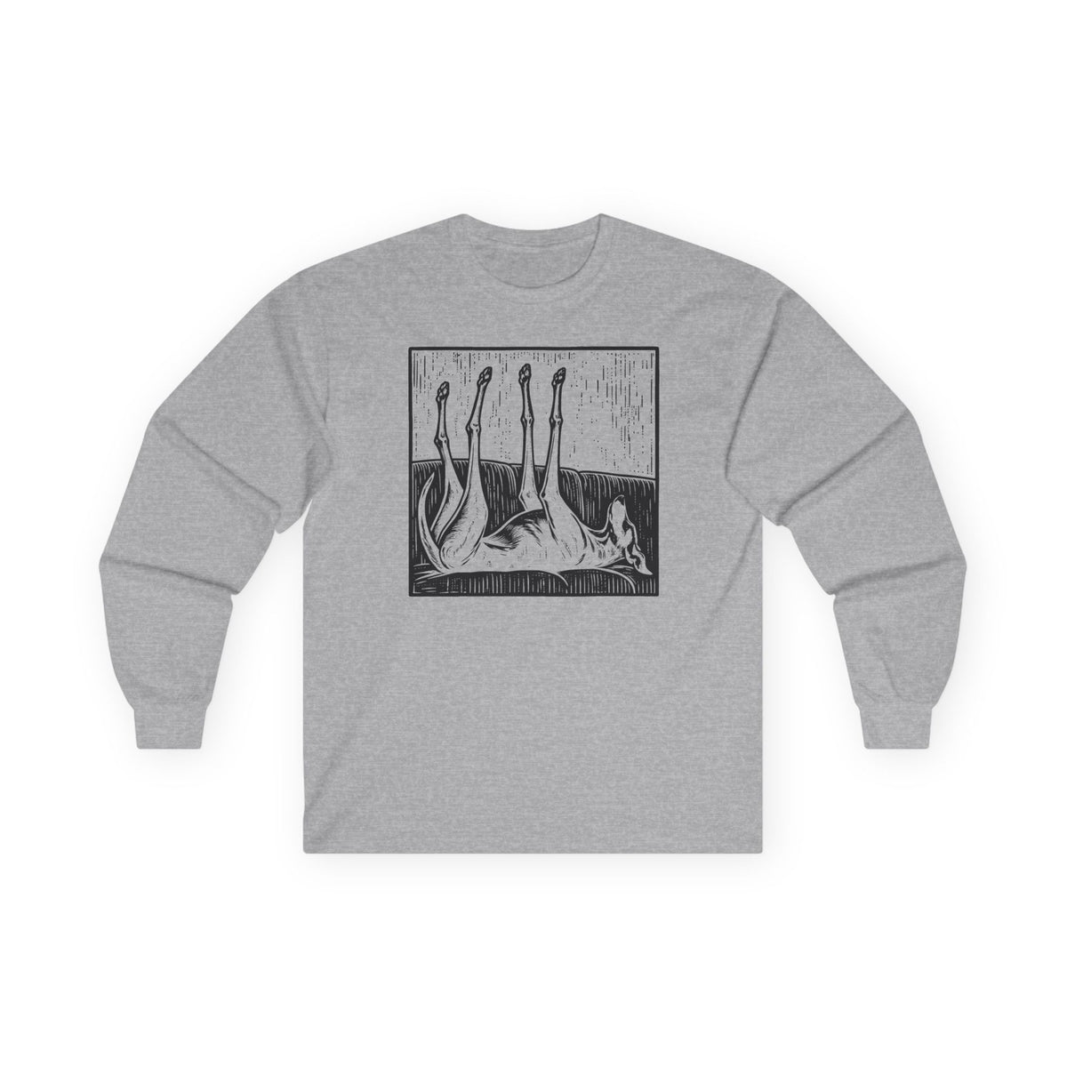 Greyhound Sofa Stretch Long Sleeve Tee in Sport Grey