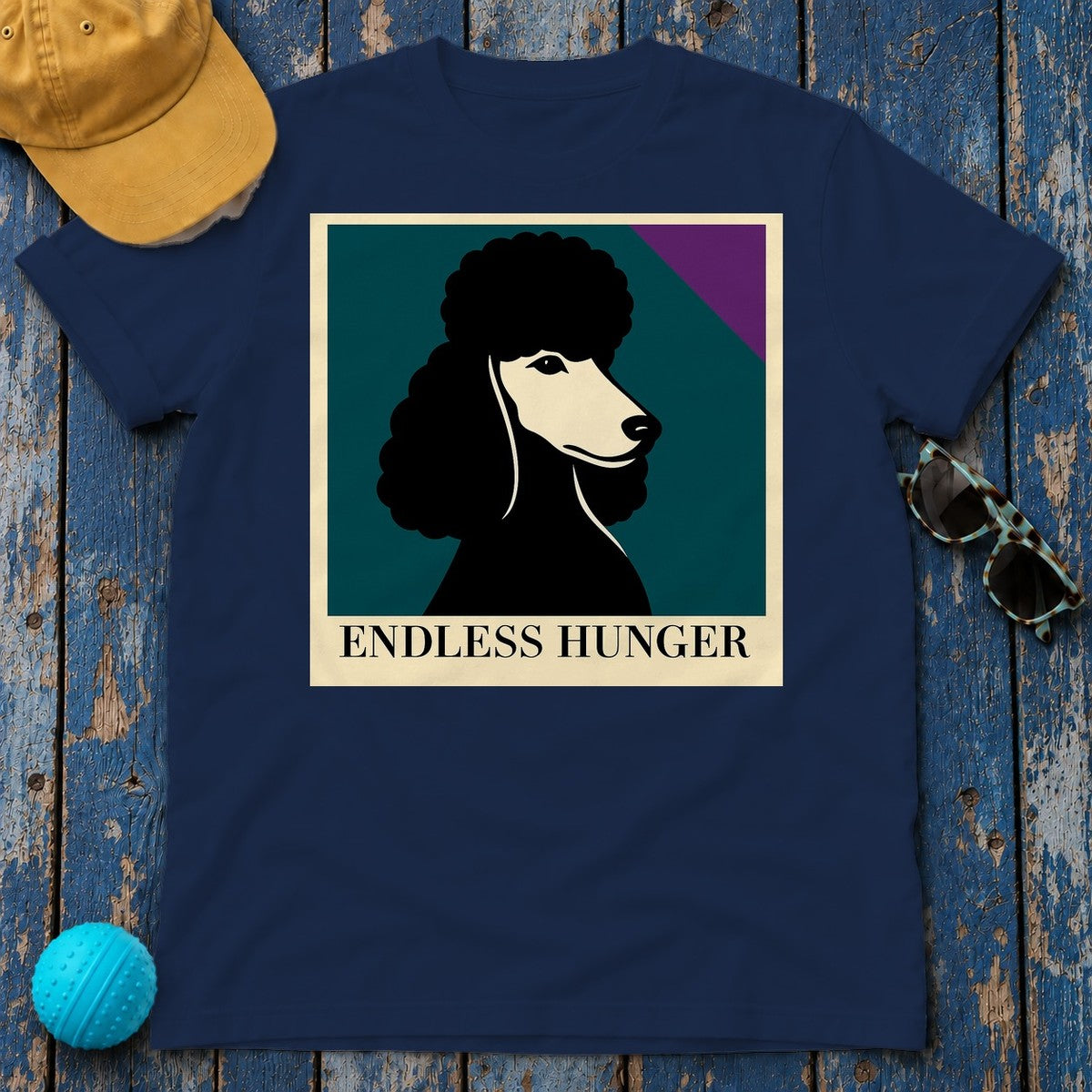 Endless Hunger Poodle Graphic T-shirt in Navy