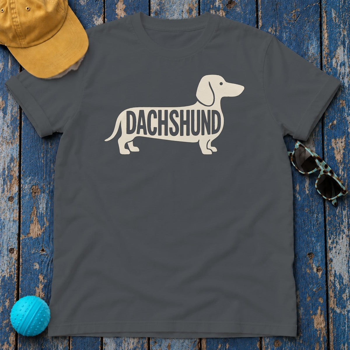 Dachshund Silhouette T-Shirt in Charcoal