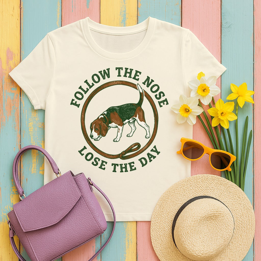 Follow the Nose Beagle T-Shirt in Natural