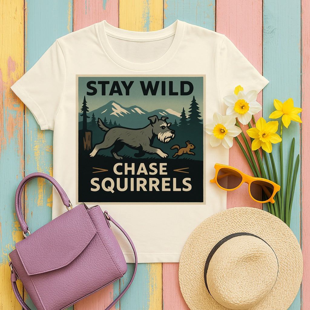 Stay Wild Schnauzer T-Shirt in Natural