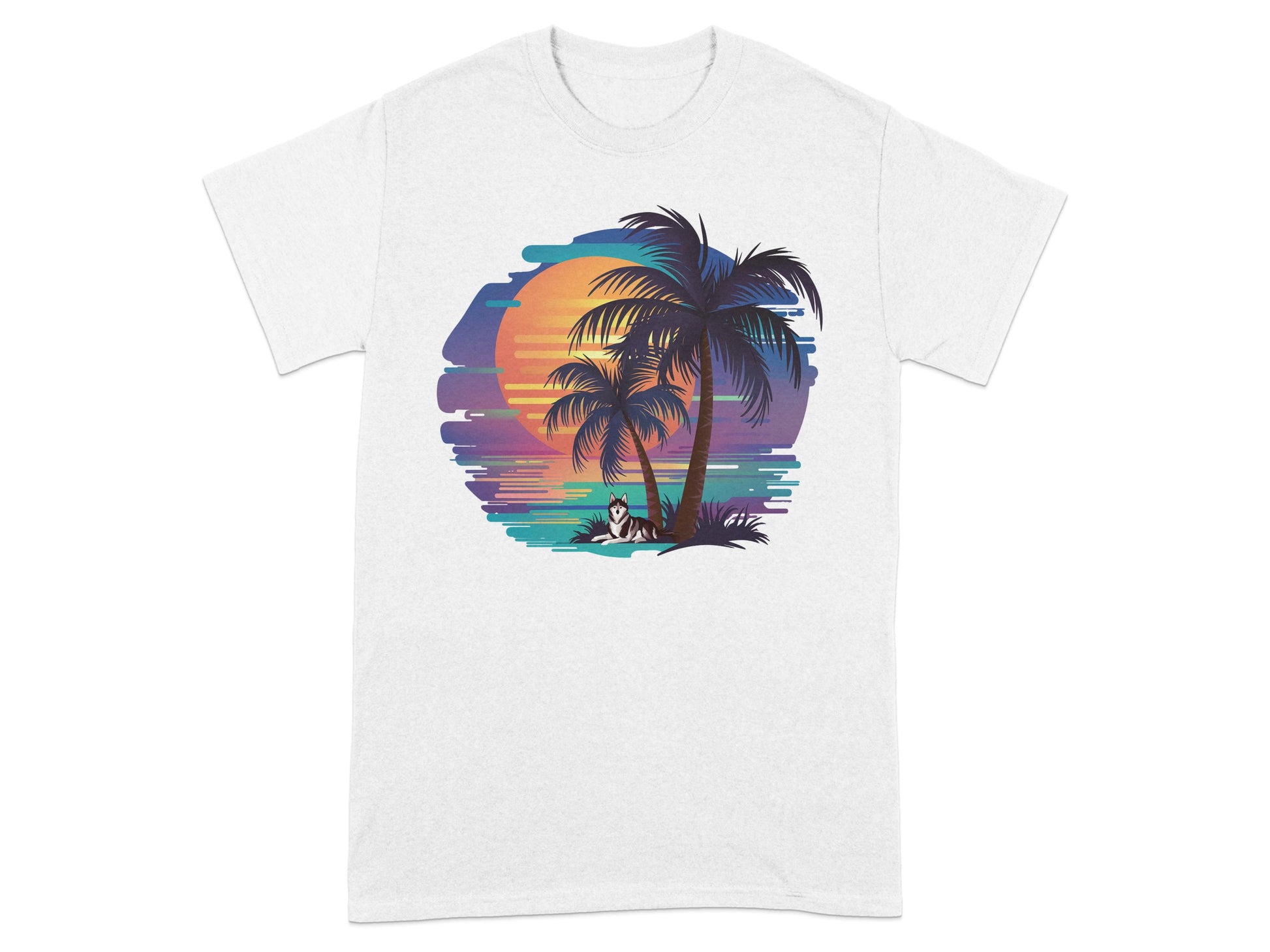 Sunset Beach Palm Trees Graphic T-Shirt product