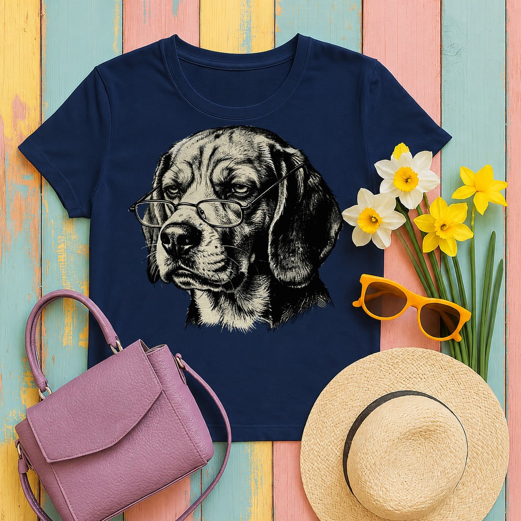 Disappointed Beagle T-Shirt in Navy