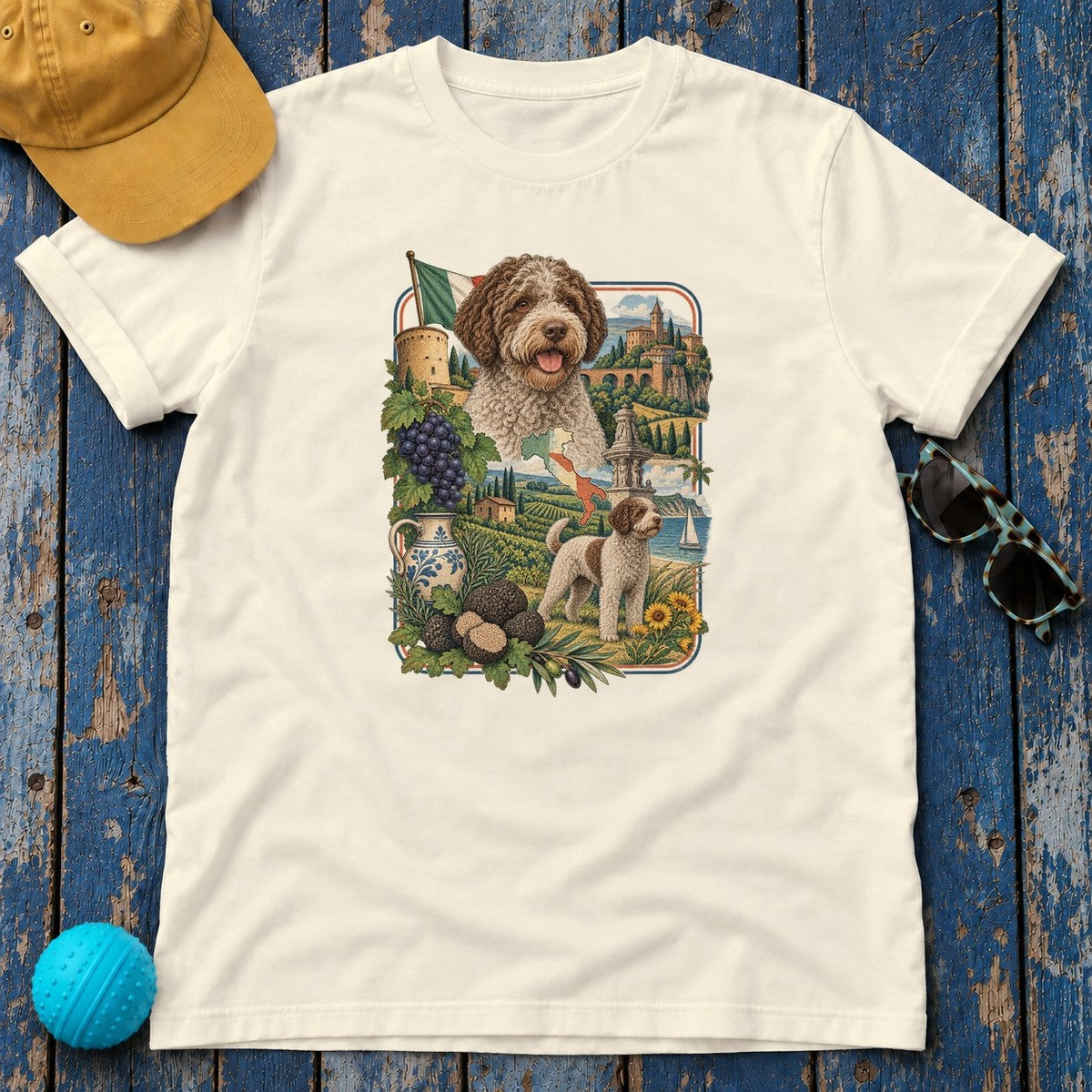 Lagotto Romagnolo Italy Heritage T-Shirt in Natural