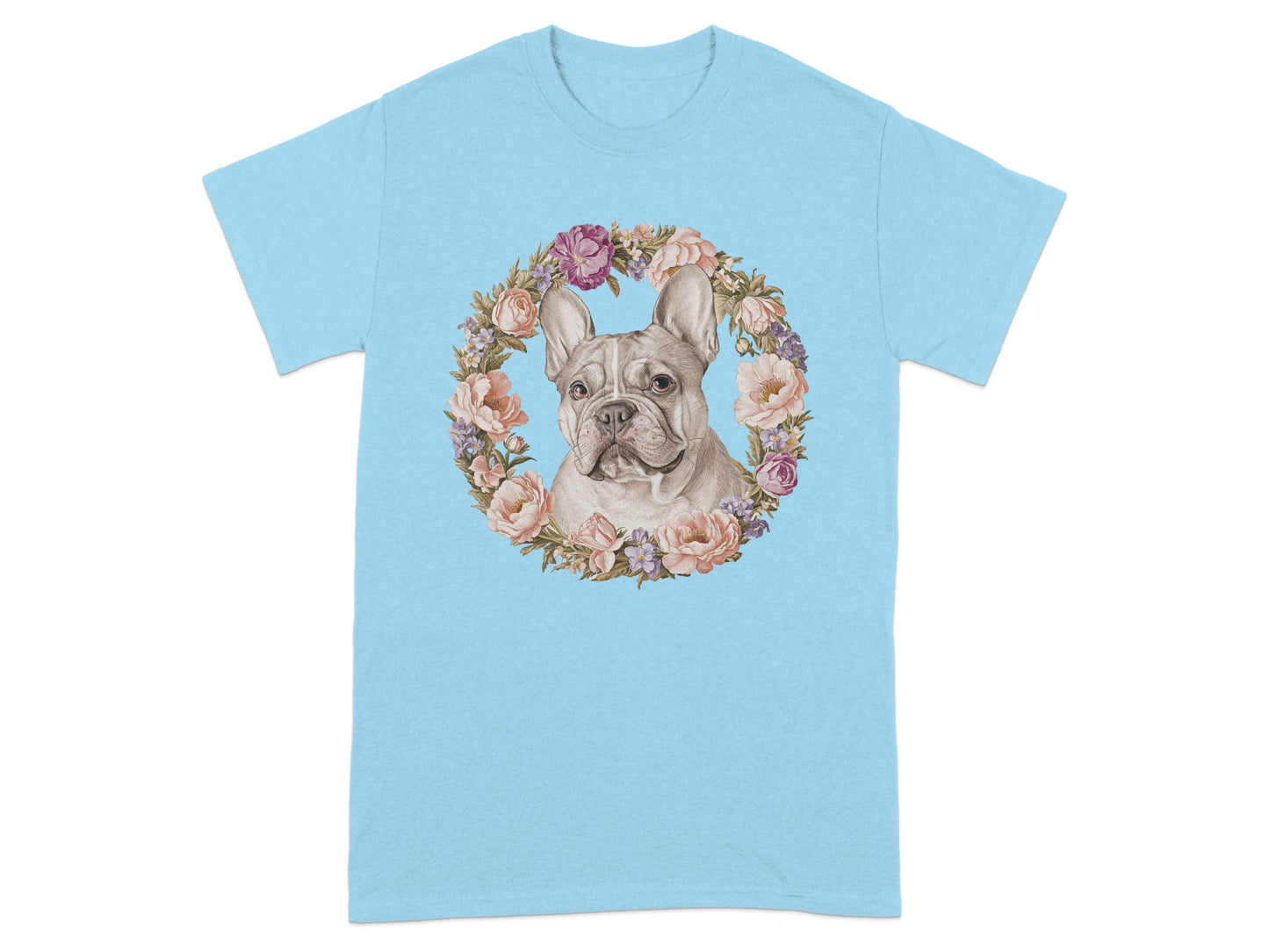French Bulldog Surrounded By Flowers T-Shirt product